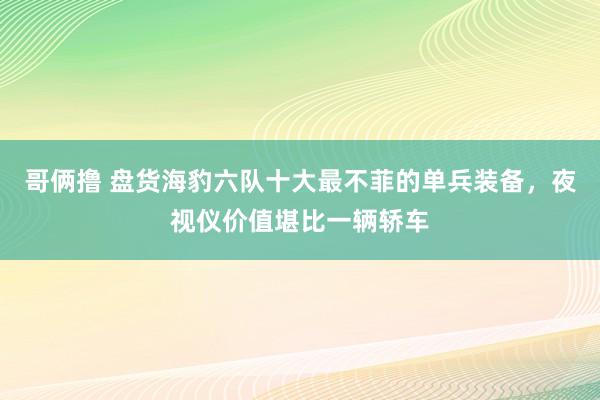 哥俩撸 盘货海豹六队十大最不菲的单兵装备，夜视仪价值堪比一辆轿车