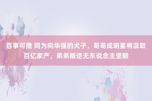 百事可撸 同为向华强的犬子，哥哥成明星将汲取百亿家产，弟弟叛逆无东说念主坚毅