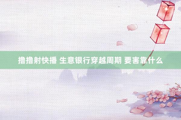 撸撸射快播 生意银行穿越周期 要害靠什么