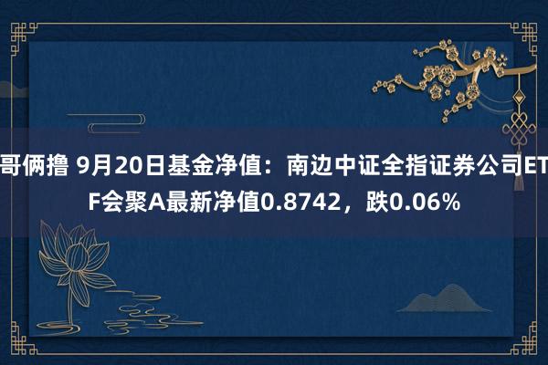 哥俩撸 9月20日基金净值：南边中证全指证券公司ETF会聚A最新净值0.8742，跌0.06%