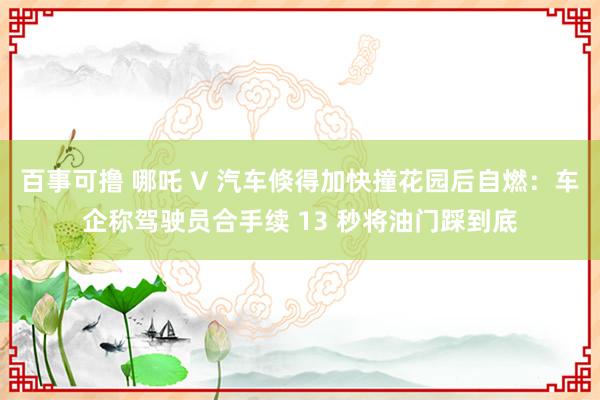百事可撸 哪吒 V 汽车倏得加快撞花园后自燃：车企称驾驶员合手续 13 秒将油门踩到底