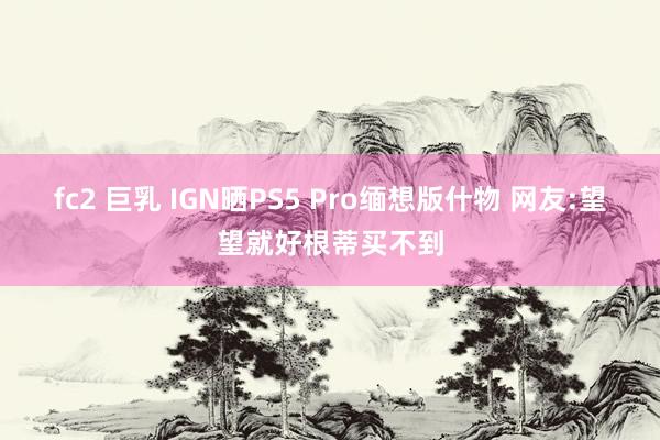 fc2 巨乳 IGN晒PS5 Pro缅想版什物 网友:望望就好根蒂买不到