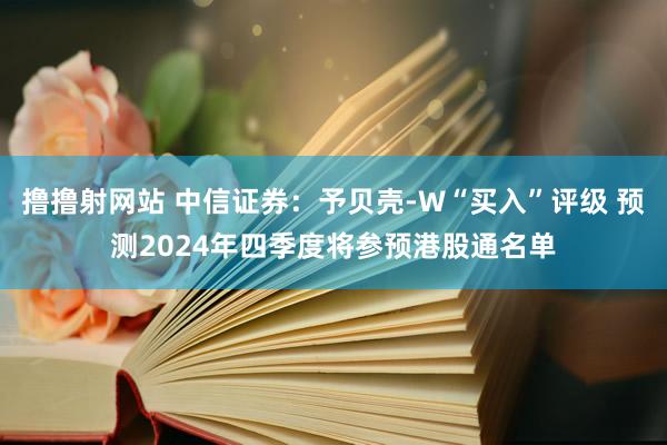 撸撸射网站 中信证券：予贝壳-W“买入”评级 预测2024年四季度将参预港股通名单