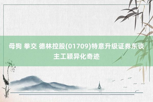母狗 拳交 德林控股(01709)特意升级证券东谈主工颖异化奇迹