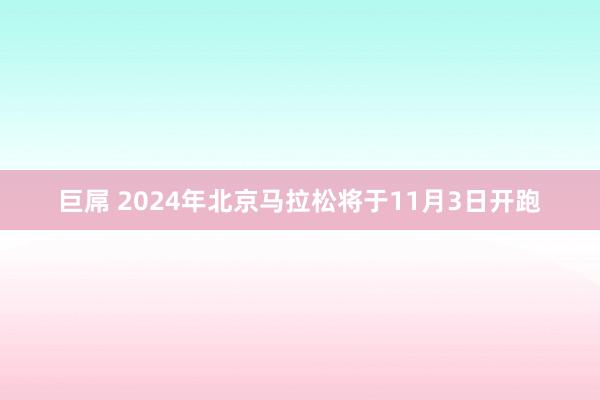 巨屌 2024年北京马拉松将于11月3日开跑