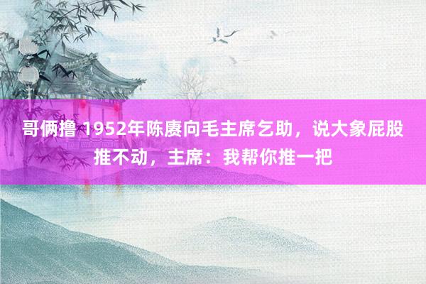 哥俩撸 1952年陈赓向毛主席乞助，说大象屁股推不动，主席：我帮你推一把
