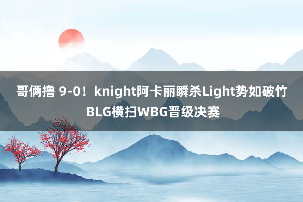 哥俩撸 9-0！knight阿卡丽瞬杀Light势如破竹 BLG横扫WBG晋级决赛