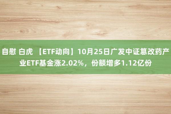 自慰 白虎 【ETF动向】10月25日广发中证篡改药产业ETF基金涨2.02%，份额增多1.12亿份