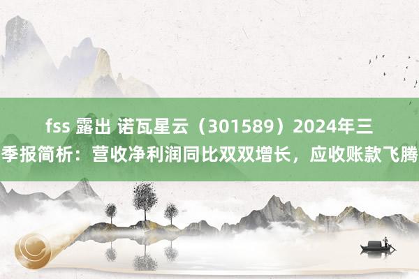 fss 露出 诺瓦星云（301589）2024年三季报简析：营收净利润同比双双增长，应收账款飞腾