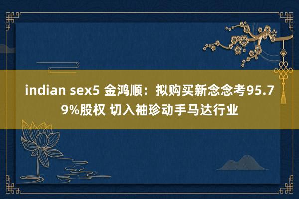 indian sex5 金鸿顺：拟购买新念念考95.79%股权 切入袖珍动手马达行业