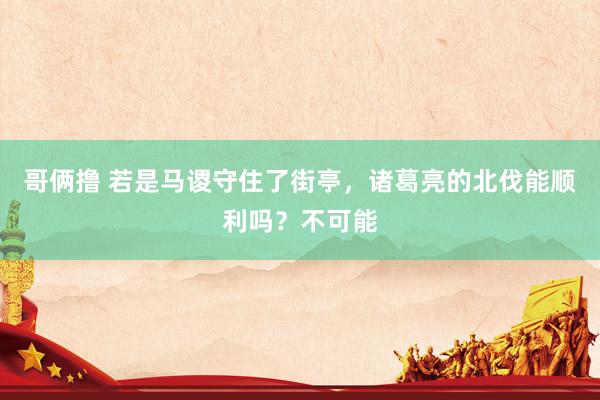 哥俩撸 若是马谡守住了街亭，诸葛亮的北伐能顺利吗？不可能