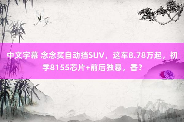 中文字幕 念念买自动挡SUV，这车8.78万起，初学8155芯片+前后独悬，香？