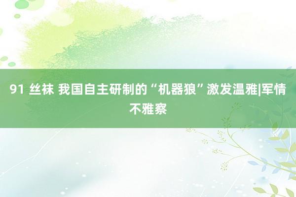91 丝袜 我国自主研制的“机器狼”激发温雅|军情不雅察