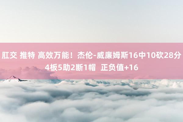 肛交 推特 高效万能！杰伦-威廉姆斯16中10砍28分4板5助2断1帽  正负值+16