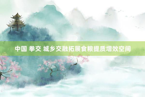 中国 拳交 城乡交融拓展食粮提质增效空间