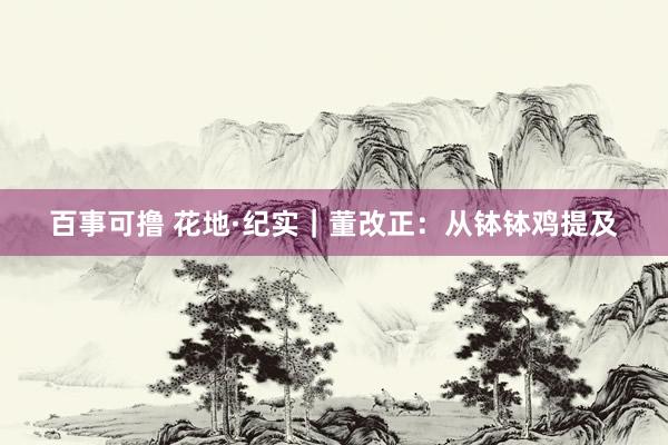 百事可撸 花地·纪实｜董改正：从钵钵鸡提及