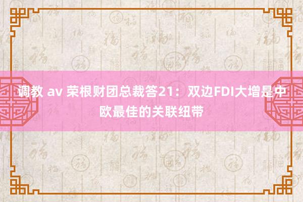 调教 av 荣根财团总裁答21：双边FDI大增是中欧最佳的关联纽带