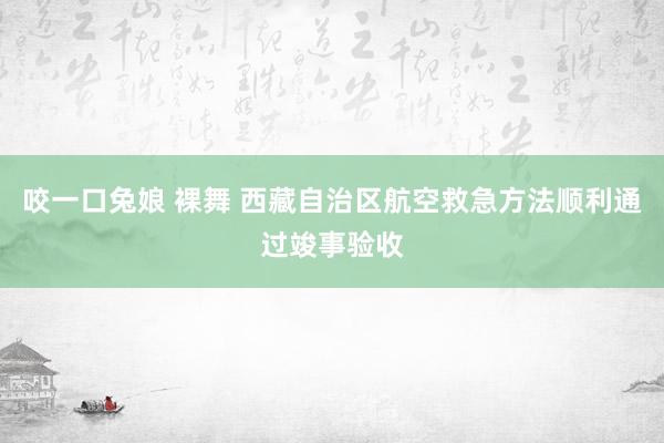 咬一口兔娘 裸舞 西藏自治区航空救急方法顺利通过竣事验收
