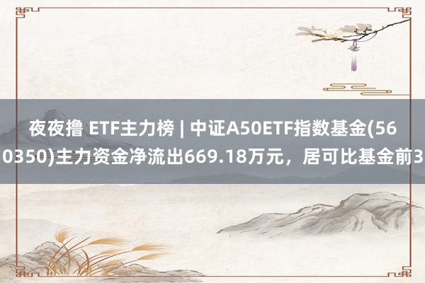 夜夜撸 ETF主力榜 | 中证A50ETF指数基金(560350)主力资金净流出669.18万元，居可比基金前3