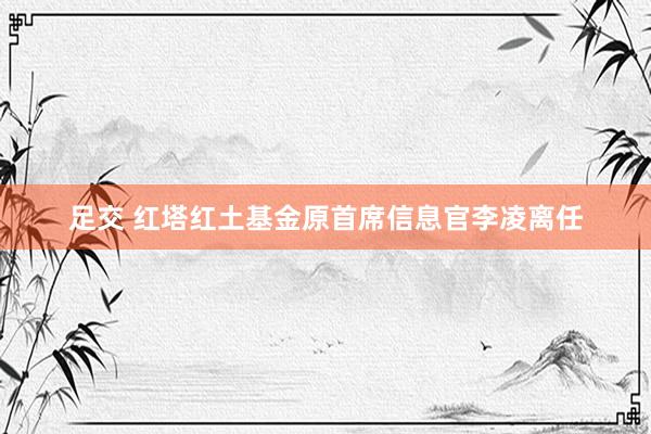 足交 红塔红土基金原首席信息官李凌离任