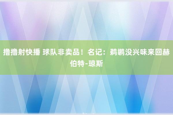 撸撸射快播 球队非卖品！名记：鹈鹕没兴味来回赫伯特-琼斯