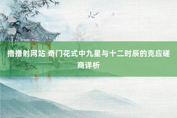 撸撸射网站 奇门花式中九星与十二时辰的克应磋商详析