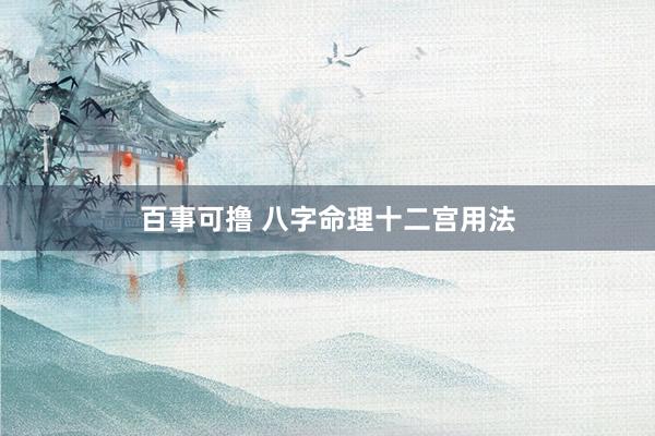 百事可撸 八字命理十二宫用法