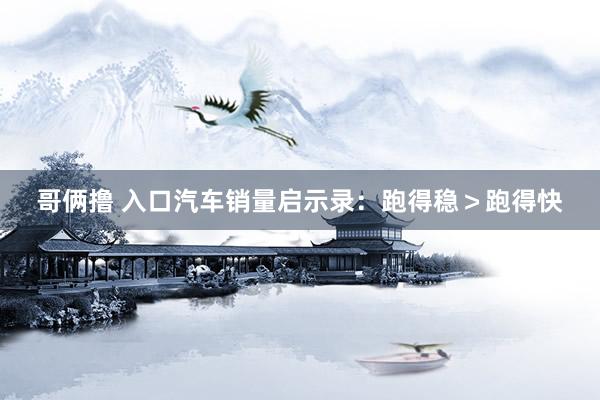 哥俩撸 入口汽车销量启示录：跑得稳＞跑得快