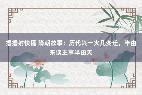 撸撸射快播 隋朝故事：历代兴一火几变迁，半由东谈主事半由天