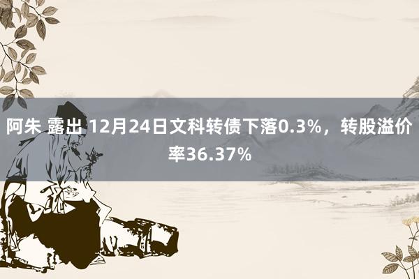 阿朱 露出 12月24日文科转债下落0.3%，转股溢价率36.37%