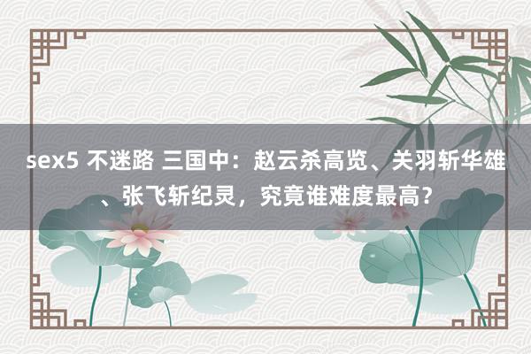 sex5 不迷路 三国中：赵云杀高览、关羽斩华雄、张飞斩纪灵，究竟谁难度最高？