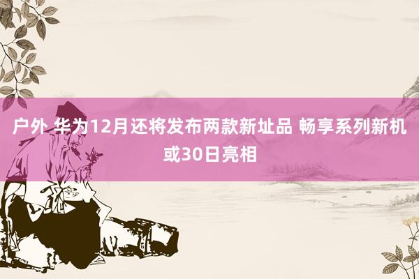 户外 华为12月还将发布两款新址品 畅享系列新机或30日亮相