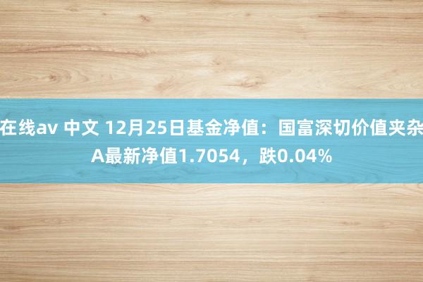 在线av 中文 12月25日基金净值：国富深切价值夹杂A最新净值1.7054，跌0.04%