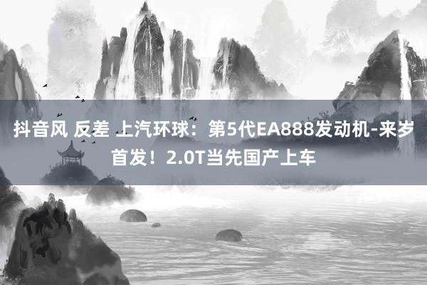 抖音风 反差 上汽环球：第5代EA888发动机-来岁首发！2.0T当先国产上车