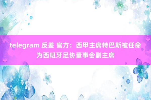 telegram 反差 官方：西甲主席特巴斯被任命为西班牙足协董事会副主席