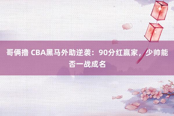 哥俩撸 CBA黑马外助逆袭：90分红赢家，少帅能否一战成名