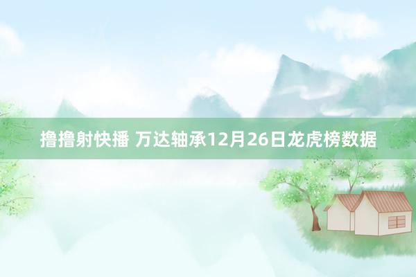 撸撸射快播 万达轴承12月26日龙虎榜数据