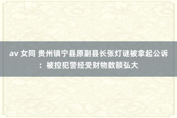 av 女同 贵州镇宁县原副县长张灯谜被拿起公诉：被控犯警经受财物数额弘大