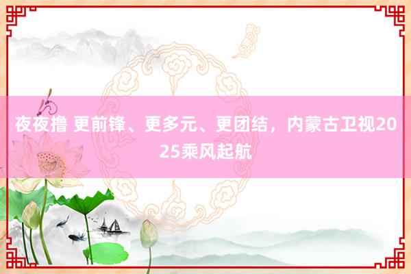 夜夜撸 更前锋、更多元、更团结，内蒙古卫视2025乘风起航