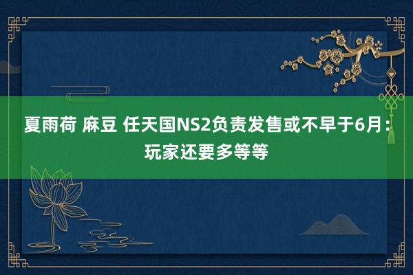 夏雨荷 麻豆 任天国NS2负责发售或不早于6月：玩家还要多等等