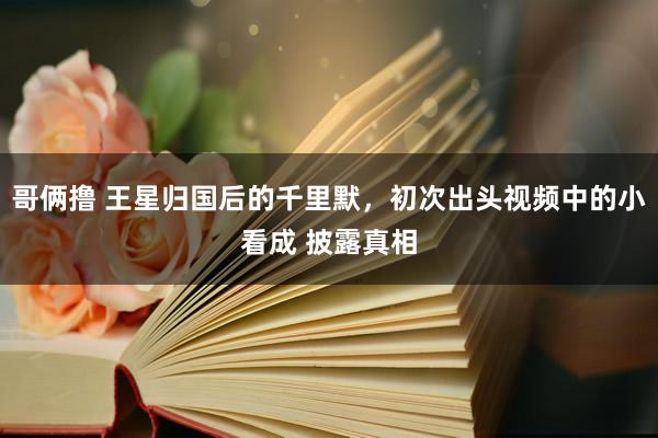 哥俩撸 王星归国后的千里默，初次出头视频中的小看成 披露真相