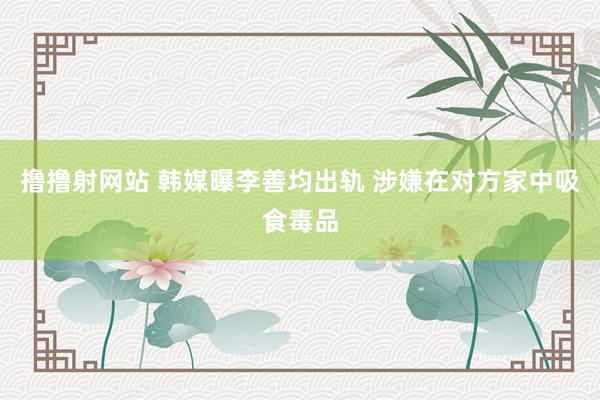撸撸射网站 韩媒曝李善均出轨 涉嫌在对方家中吸食毒品