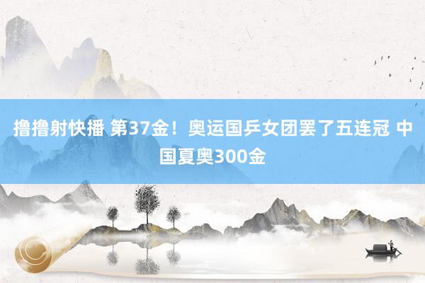 撸撸射快播 第37金！奥运国乒女团罢了五连冠 中国夏奥300金