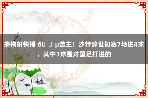 撸撸射快播 😵苦主！沙特辞世初赛7场进4球，其中3球是对国足打进的