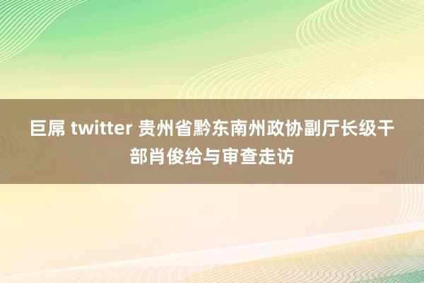 巨屌 twitter 贵州省黔东南州政协副厅长级干部肖俊给与审查走访