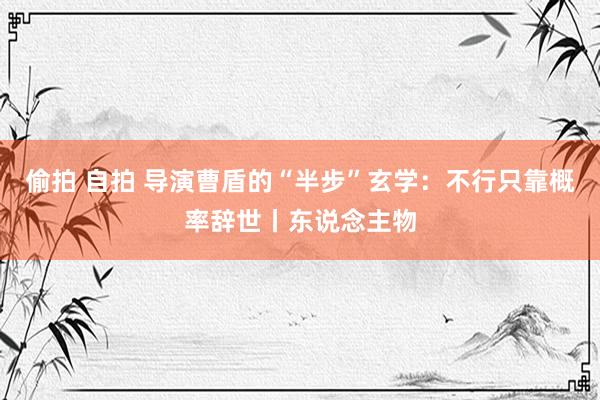 偷拍 自拍 导演曹盾的“半步”玄学：不行只靠概率辞世丨东说念主物