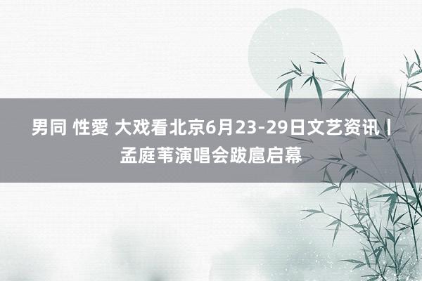 男同 性愛 大戏看北京6月23-29日文艺资讯丨孟庭苇演唱会跋扈启幕
